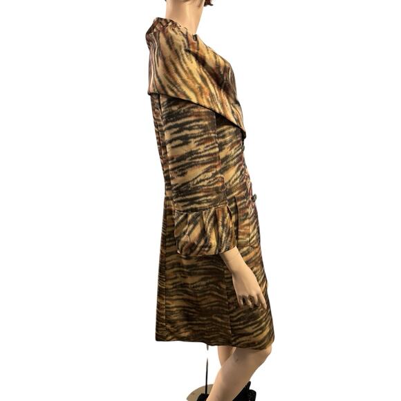 Betsey Johnson Black Label Tiger Coat Size 10 Regency Mobwives Y2K - Picture 5 of 9